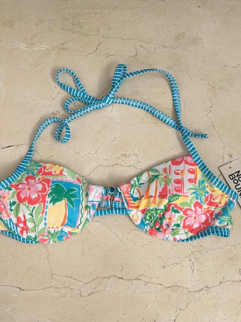 No Boundaries multicoloured bikini top Size S new with tags